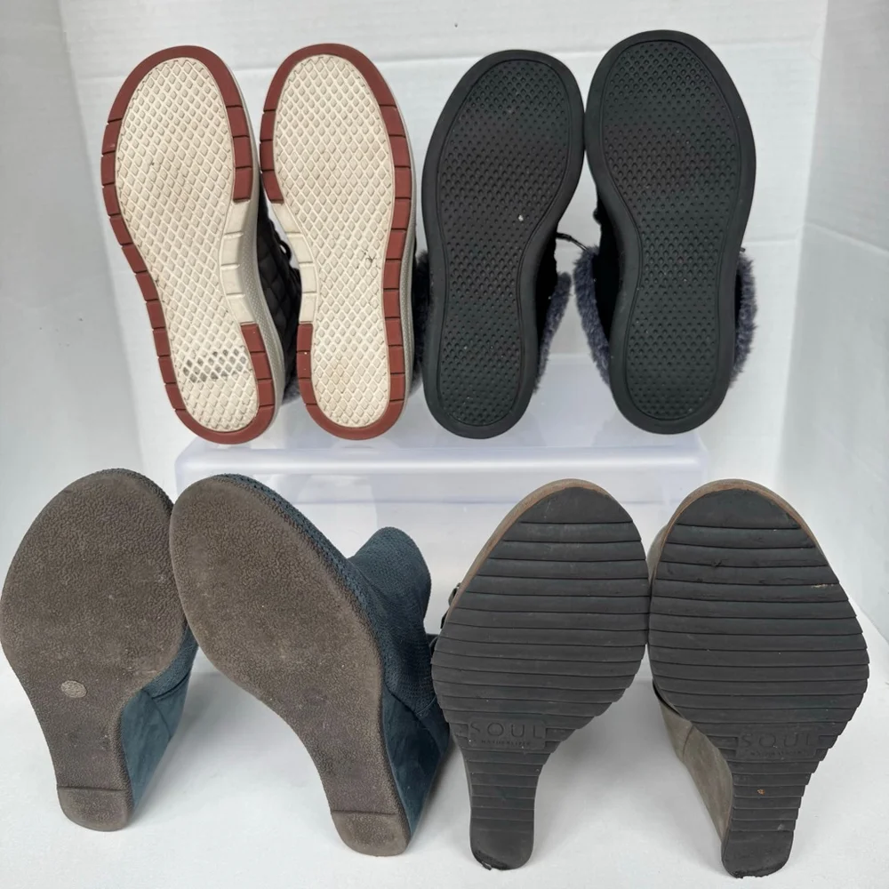 Women’s Size 6.5–7 Shoe Bundle – Skechers, SOUL Naturalizer, Journey Bootie fur